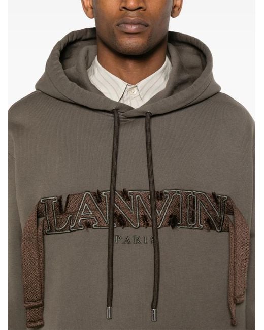 Lanvin Brown Dark Cotton Jersey Hoodie for men