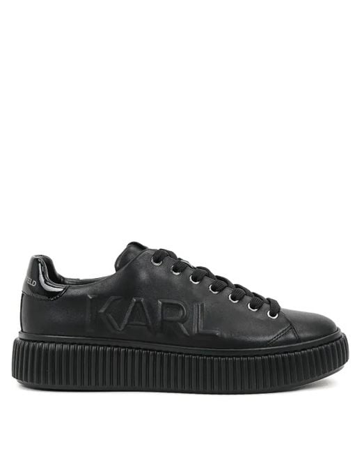 Zapatillas con logo en relieve Karl Lagerfeld de hombre de color Black