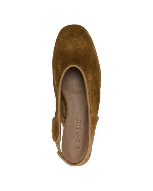 Soeur White Slingback Heeled Mules