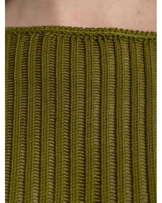 Theory Green Ribbed Pima Cotton Sweater