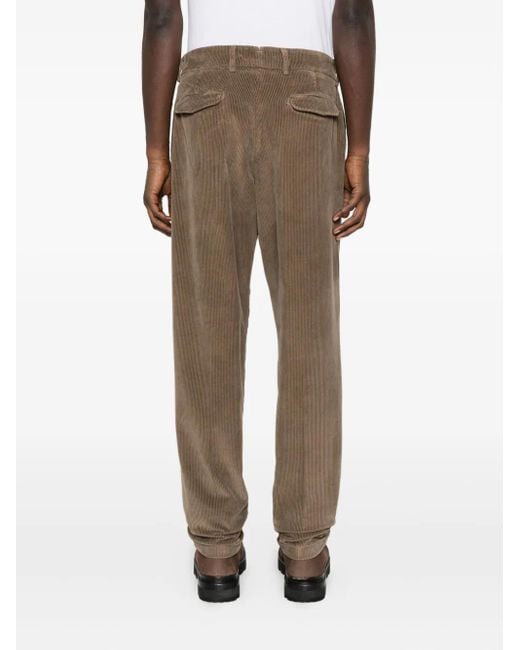 Cruna Gray Pleated Corduroy Trousers for men