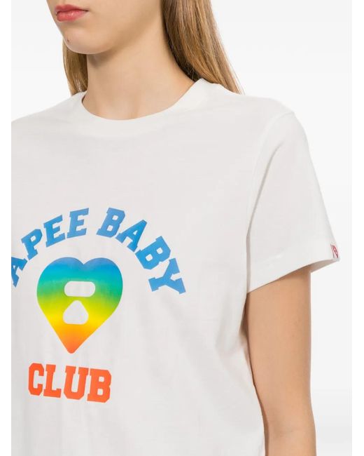 AAPE BY A BATHING AP White Camo Heart Graphic T-Shirt