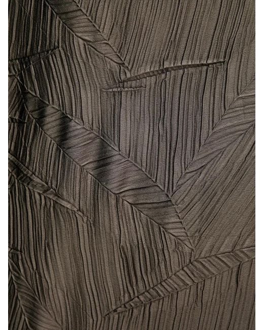 Joseph Ribkoff Gray Geometric-Pattern Pleated Top
