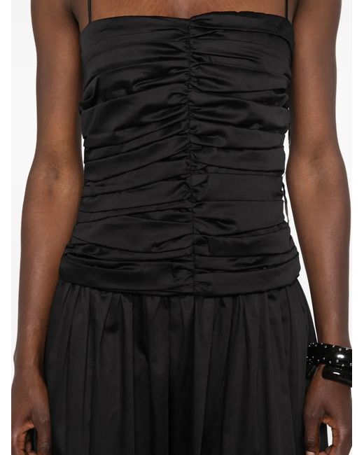 TOVE Black Amina Ruched Midi Dress