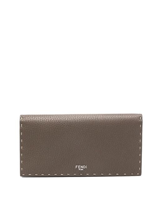 Fendi Gray Selleria Stitched Wallet for men
