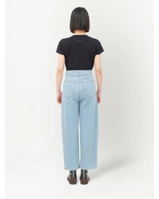 MM6 by Maison Margiela Blue Mid-Rise Cropped Jeans