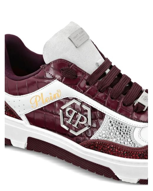 Baskets À Effet Peau De Crocodile Mix Philipp Plein en coloris Brown