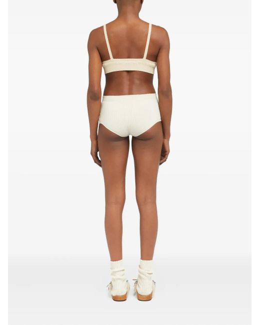 Alanui Natural Cashmere V-Neck Bralette