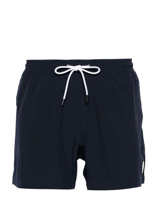 Michael Kors Blue Rubberised-logo Swim Shorts for men