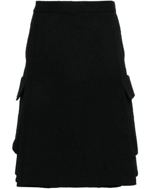 Versace Black Logo-patch Tweed Shorts for men