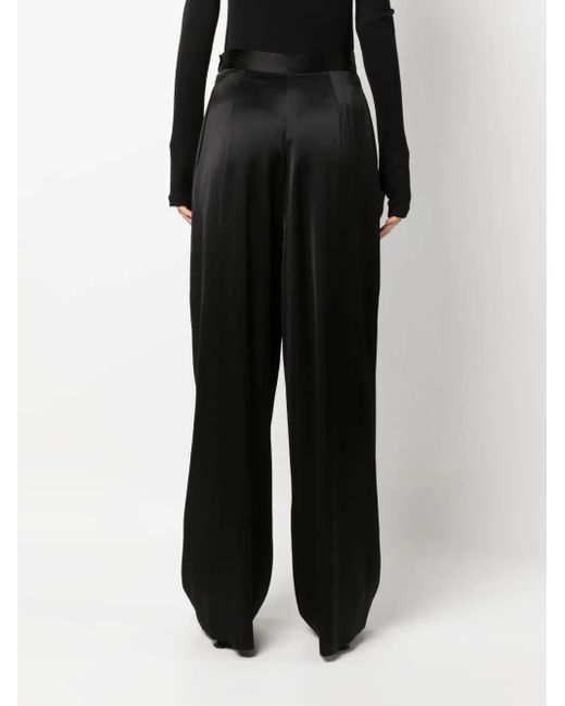 Fabiana Filippi Black Pleat-Detail Palazzo Trousers