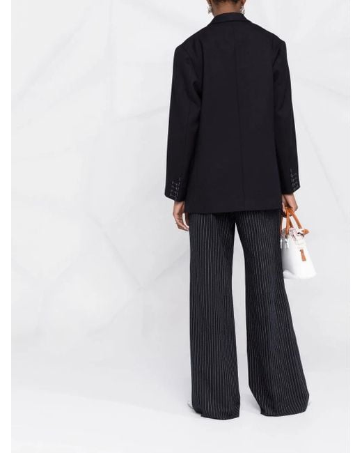 Maison Margiela Blue Single-Breasted Oversized Blazer