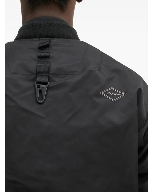 Manastash Black Ribbed Bomber Jacket for men