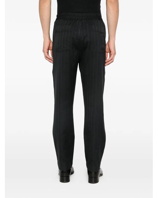 Tom Ford Black Pinstripe Elasticated Trousers for men