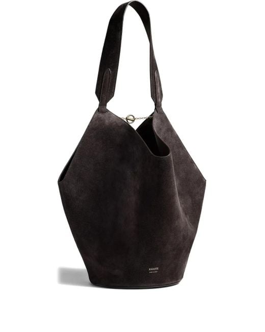 Khaite Brown Suede Shoulder Bag