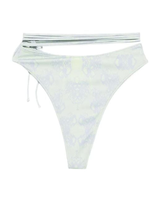 Roberta Einer White X Kiss 'N Thrill Sienna Strap-Detail Bikini Bottoms