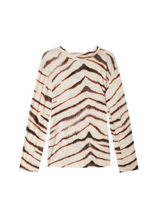 Isabel Marant White Zakane Zebra-Print Jersey T-Shirt