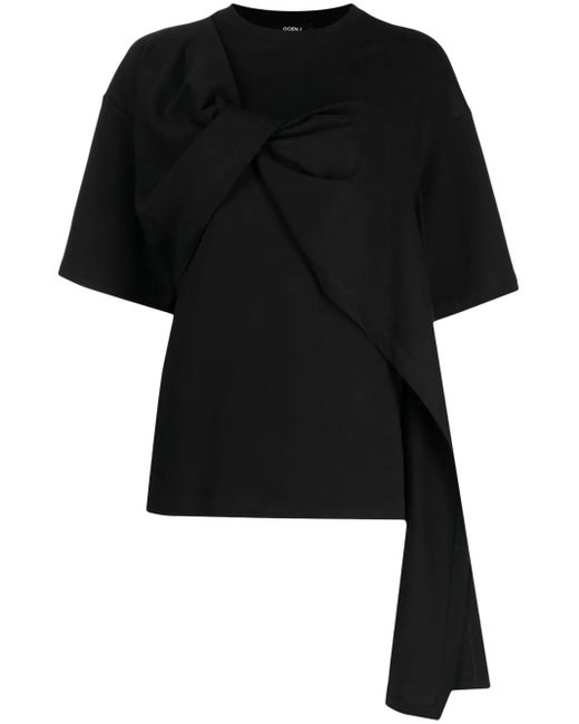 Goen.J Black Twist-Detail Cotton T-Shirt