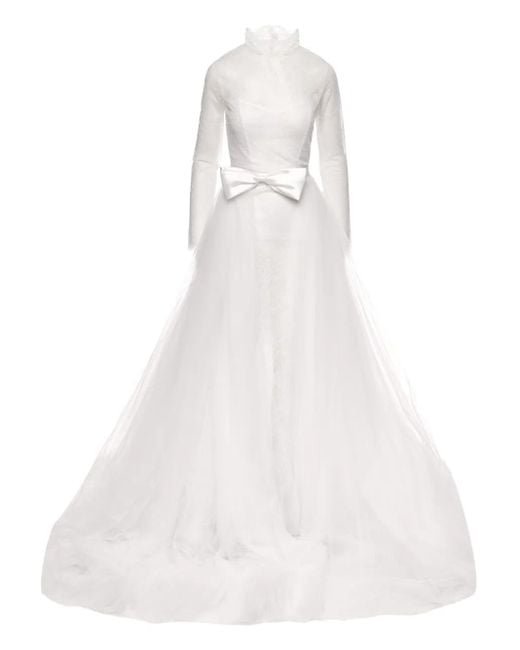 Ana Radu White Lace Ball Gown