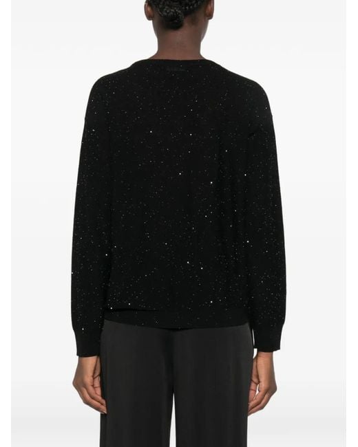 Fabiana Filippi Black Sequin-Embellished Wool Sweater