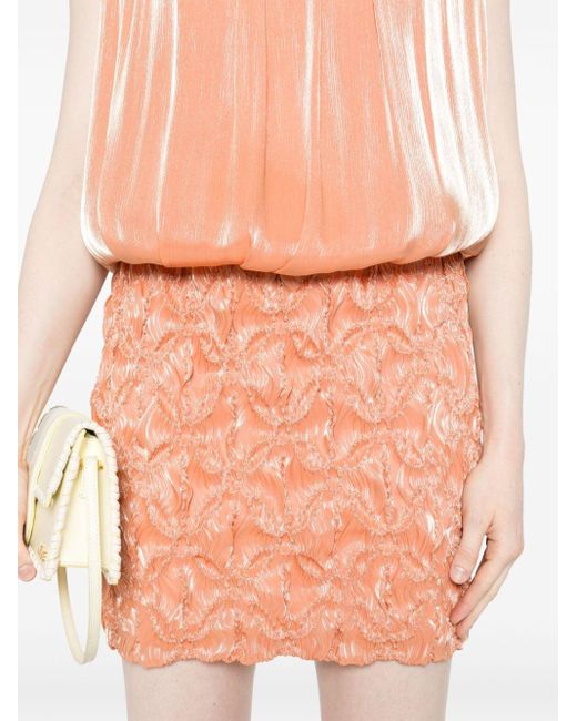 Costarellos Pink Tema Lurex-detail Mini Dress