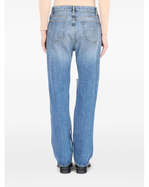 Maison Margiela Blue Ripped Patchwork Jeans for men
