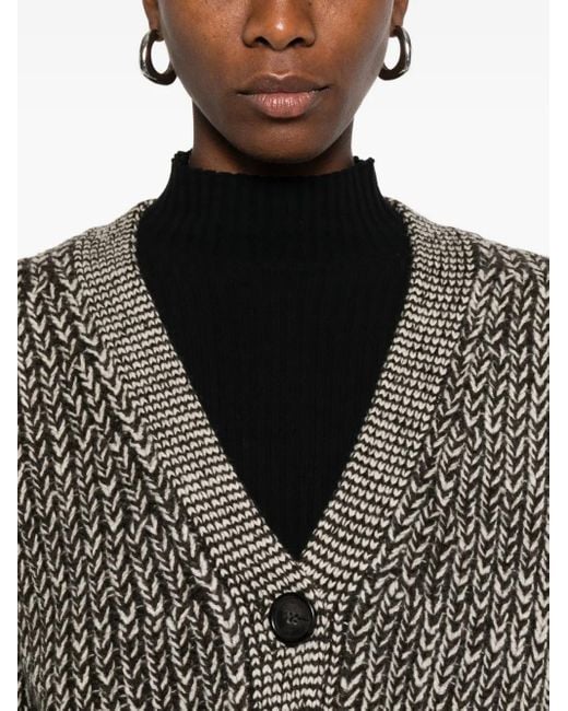 Marc O' Polo Brown Buttonned Knit Cardigan