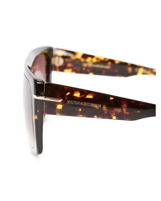 Victoria Beckham Gray Flat-Top Square-Frame Sunglasses