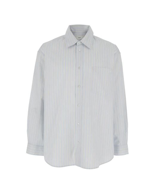 DUNST White Stripe Pocket Shirt for men