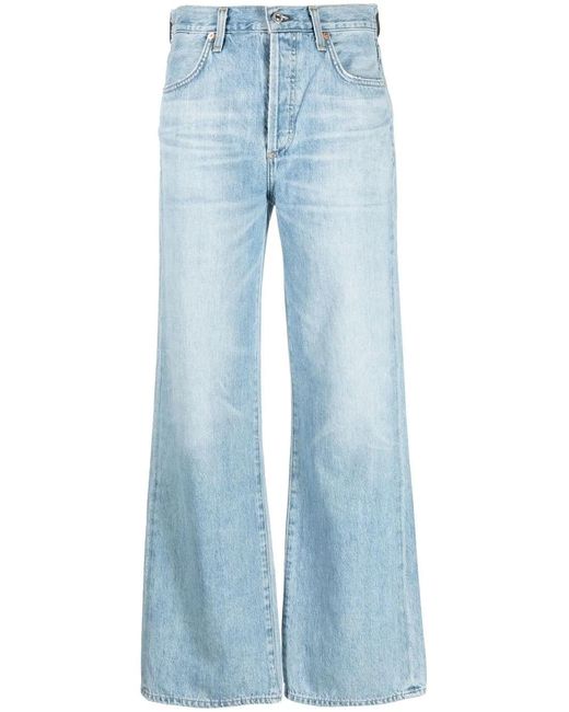 Citizens of Humanity Blue Wide-leg Jeans