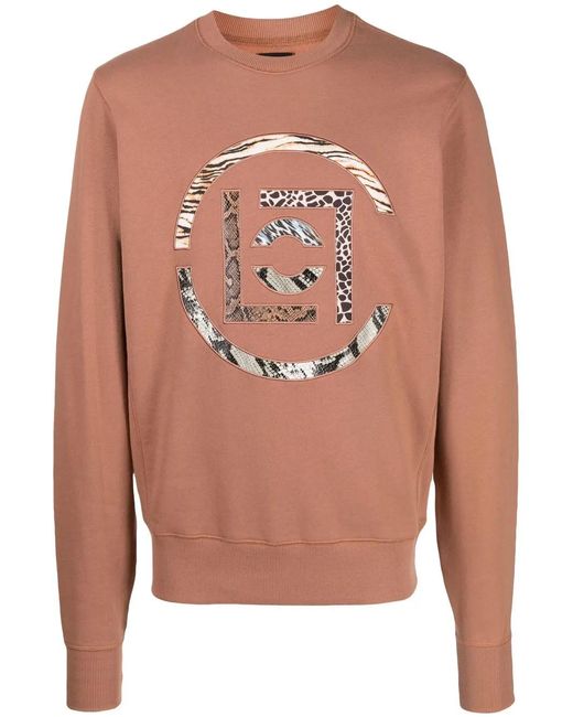 Clot Pink Animal-Print Logo-Patch Sweatshirt for men