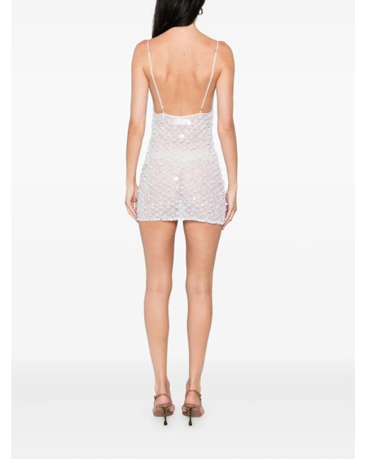 Abito Corto Con Paillettes di Roberta Einer in White