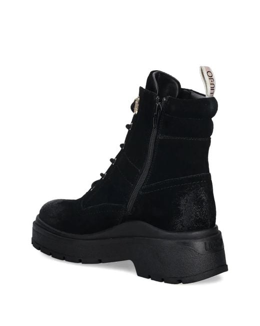 Liu Jo Black Suede Lace-Up Boots