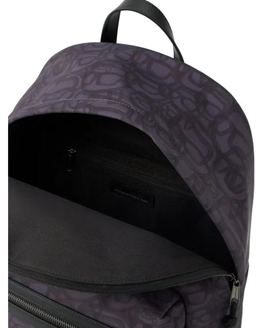 Karl Lagerfeld Blue Allover-Pattern Backpack for men