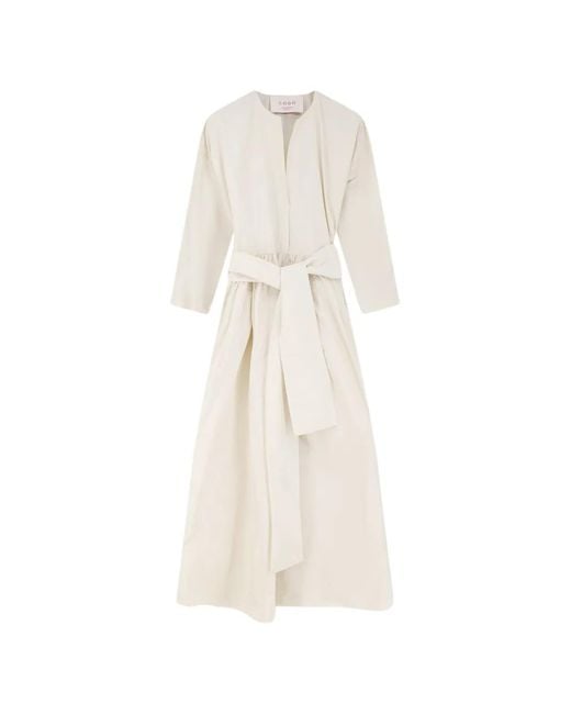 Co.Go White Belted Flared Maxi Dress