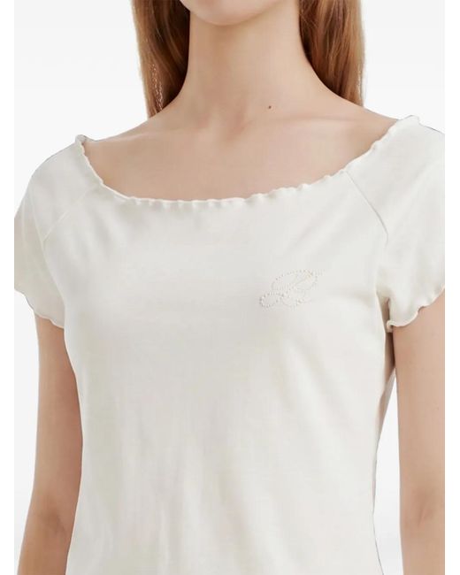 B+ AB White Lettuce-Trim T-Shirt