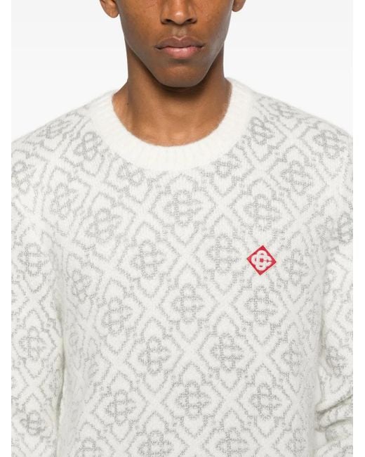 Casablanca White Patterned Logo Sweater for men