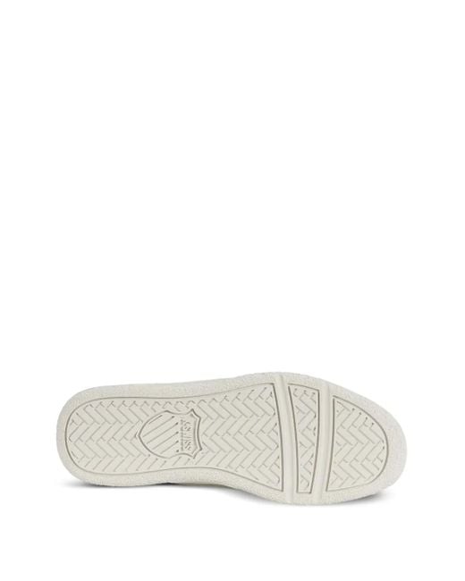 K-swiss White Suede-Panelled Leopard-Print Sneakers