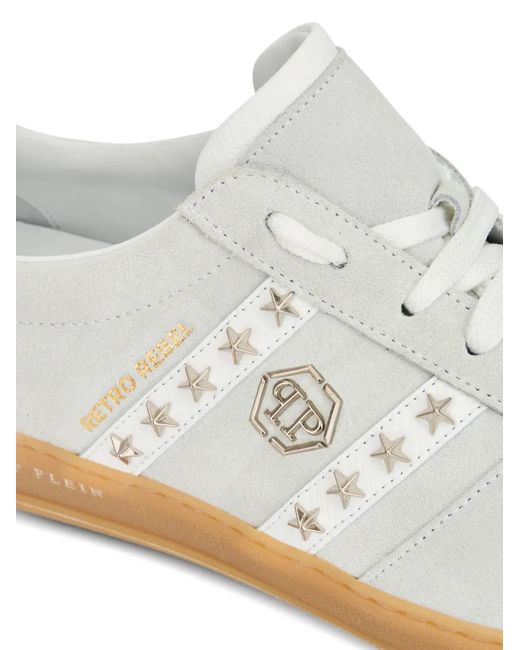Zapatillas bajas Rebel con apliques Philipp Plein de color White