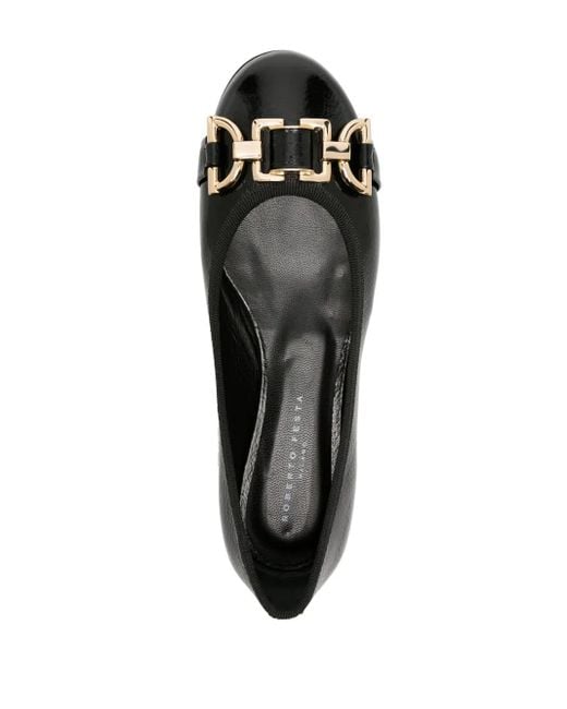 Roberto Festa Black Roberta Patent Leather Ballerina Shoes