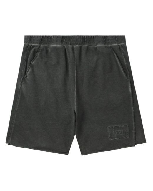 Izzue Gray Cold-dye Cotton Shorts for men