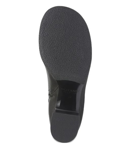 POTAMY Black Leather Ankle Boots