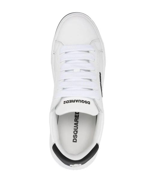 DSquared² White And Black Leather Sneakers