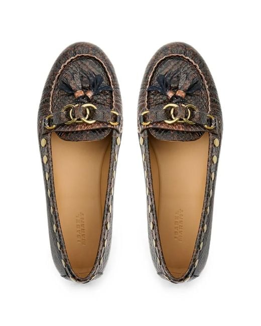 Isabel Marant White Faxel Studded Smooth Leather Loafers