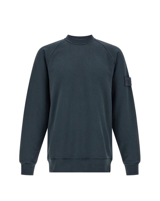 Stone Island メンズ ブルー ラグランスリーブ スウェットシャツ 