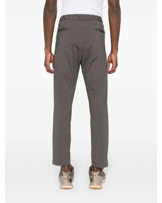 Herno Gray Pleated Tapered Trousers for men