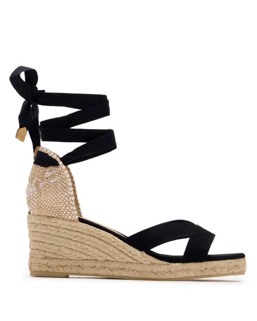Castaner Black Open-Toe Espadrilles