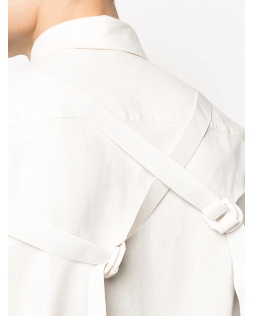 Helmut Lang White Long-Sleeved Strappy Shirt for men