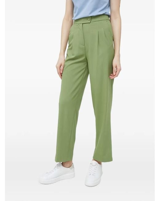 Benetton Green Button Pleated Trousers