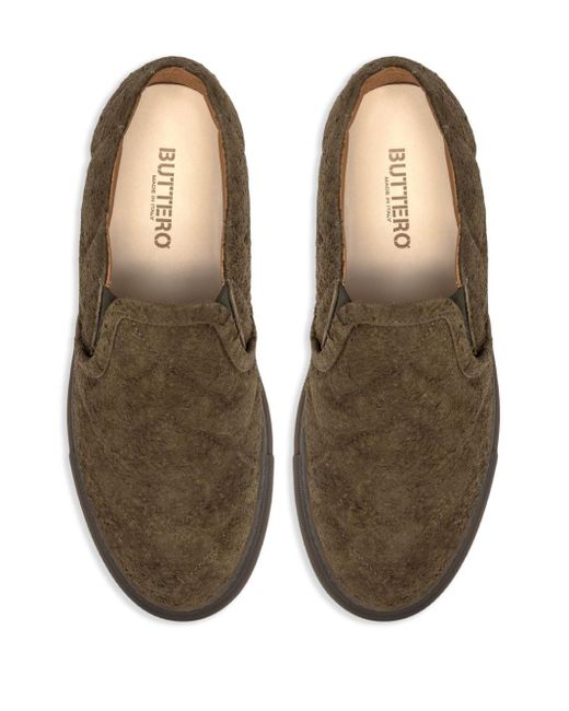 Buttero Brown Slip-on Suede Sneakers for men